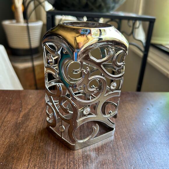 Bath & Body Works Metal Foam Hand Soap Lotion Cover silver rhinestone - Picture 2 of 7